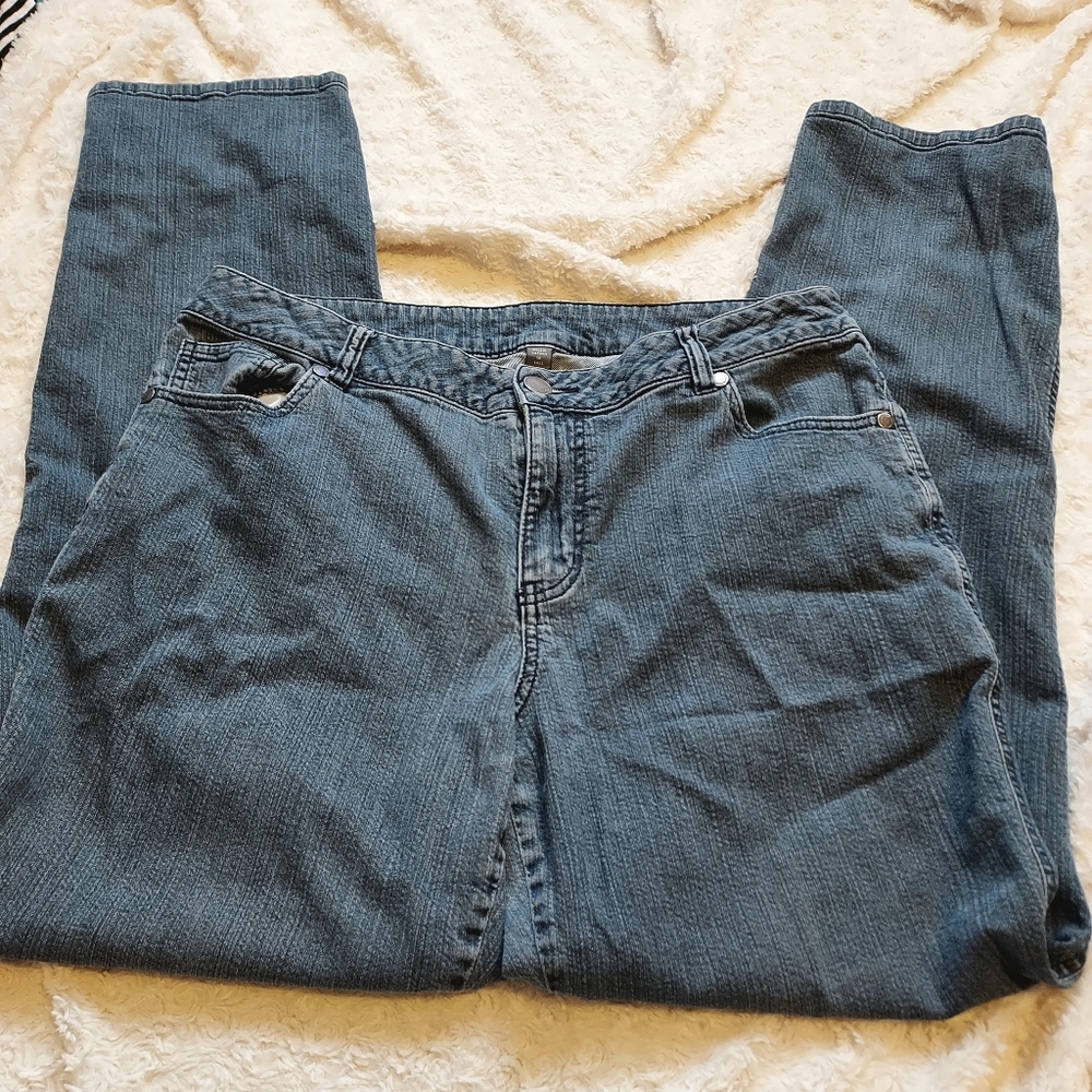 Avenue Denim Wide Leg Blue jeans 16 Tall Relaxed Fit Comfy Western Ranch - Picture 2 of 9